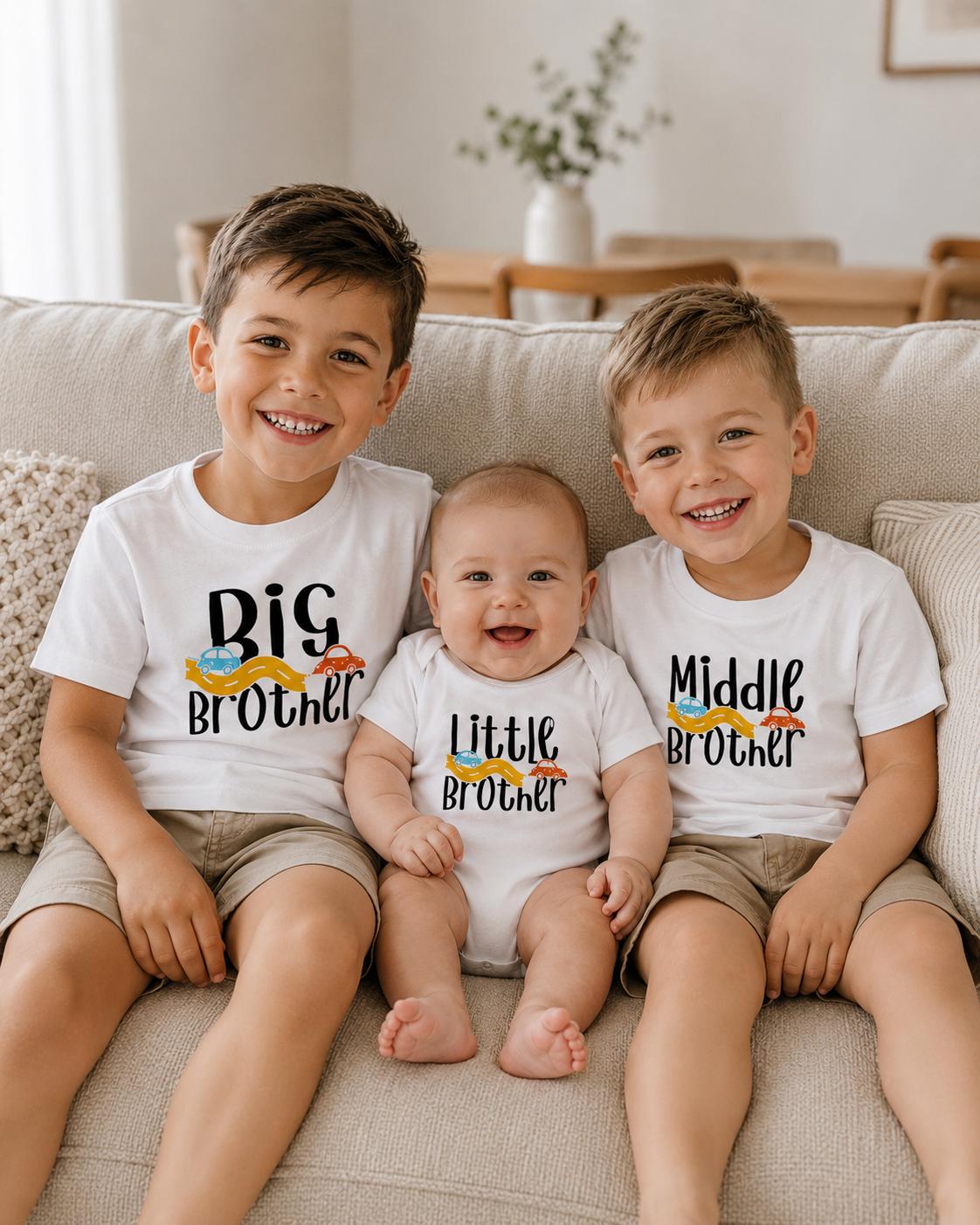 Big Brother Middle Brother Little Brother T Shirt, Siblings Shirt