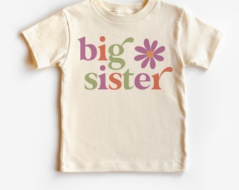 Big Sister T shirt in cute floral design, promoted to big sister tee, soon to be a big sister, pregnancy announcement shirt,