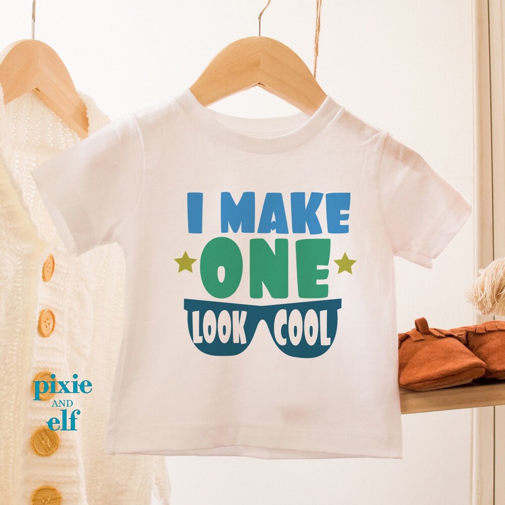 I Make One Look Cool T Shirt, One Year Birthday Outfit, First Birthday One Piece And Long Sleeve Tees, First Birthday Gift, One T Shirt Animood Collections