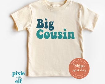 Big cousin shirt, retro cousin tee, promoted to big cousin, pregnancy announcement, niece nephew shirt, best cousin tee