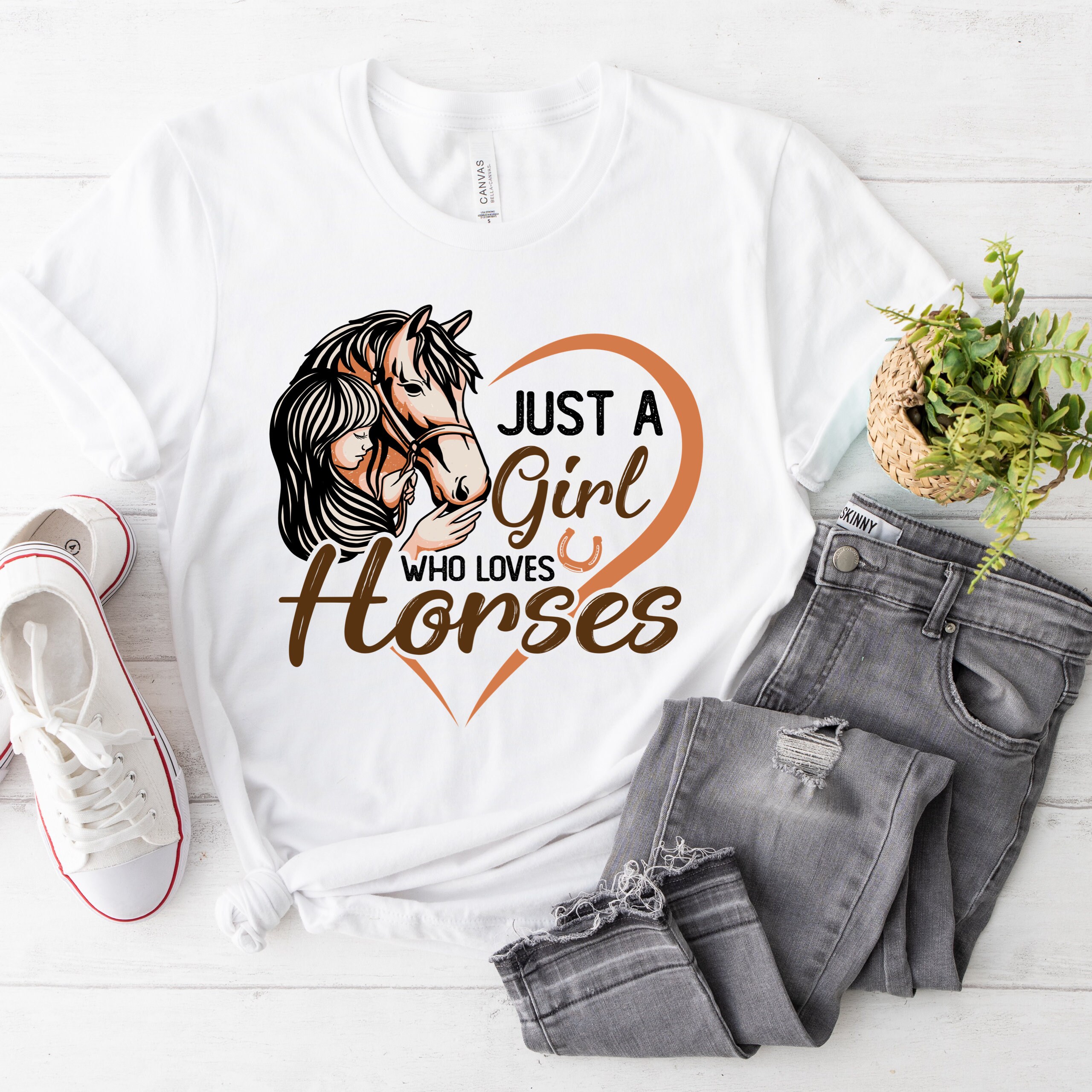 Just A Girl Who Loves Horses | Cavallo ragazza Maglietta