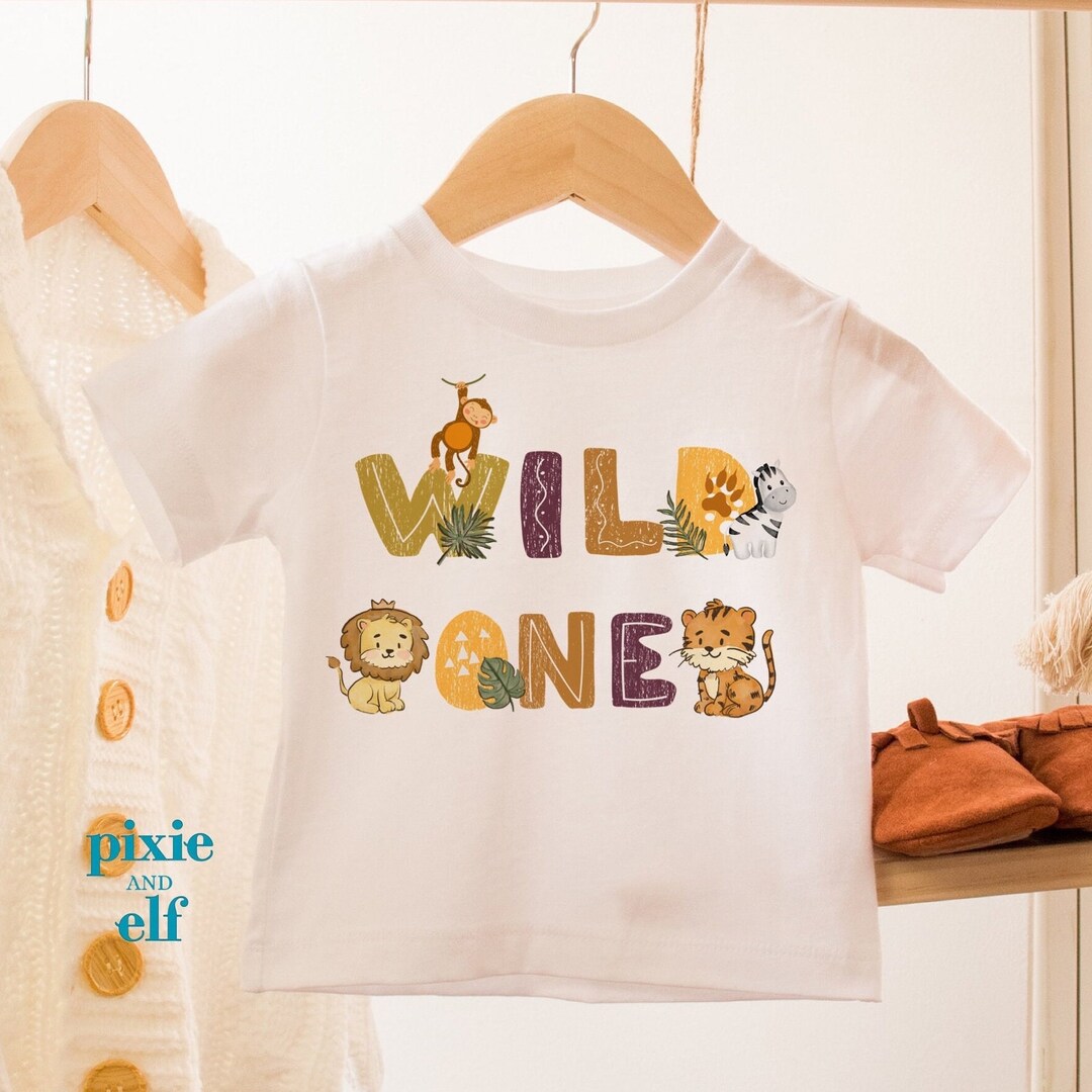 Wild One Safari Shirt, Jungle Animals First Birthday T Shirt, Zoo ...