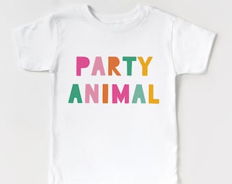 Party Animal Birthday Shirt, Modern Kids Outfit, 100% Cotton