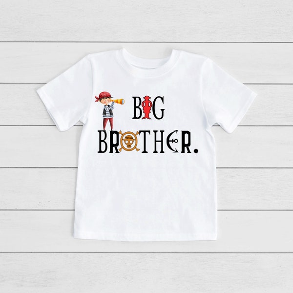 Pirate Big Brother T Shirt, pirate big sister shirt, Naval Sea brother tee, pregnancy reveal top, Bright Side Shirt, Personalised Date Shirt