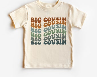 Big Cousin retro T shirt, promoted to big Cousin tee, soon to be a big cousin, pregnancy announcement shirt, boho cousin t shirt