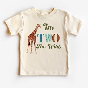 In two the wild birthday shirt, Safari Second Birthday, girrafe birthday tee, toddler birthday outfit, second birthday gift, jungle theme