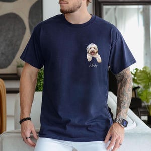 Custom pet pocket print shirt for Men, Women and kids, Dog lover shirt, cat lover shirt, dog dad shirt, dog mum shirt, gift for pet lovers