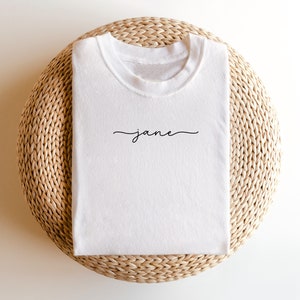 Personalised Name T shirt with cursive writing style T shirt