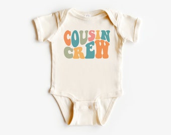 Cousin Crew unisex one piece romper, matching cousin tee, soon to be a big cousin, pregnancy announcement onepiece, boho cousin bodysuit