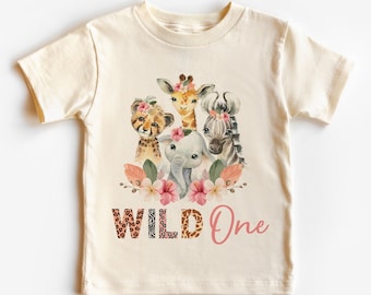 Safaridjurens första födelsedags-t-shirt, vilddjurströja, zoodjurens födelsedagsoutfit, första födelsedagspresent, barns födelsedagsromper