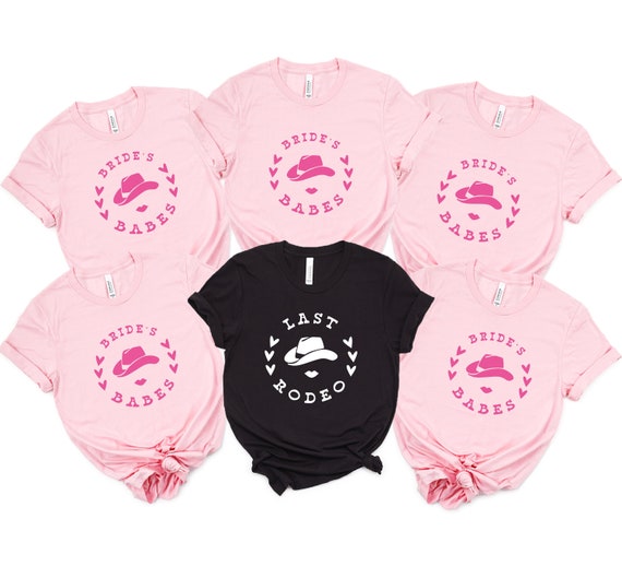 Last Rodeo Bride and bridesmaid shirts, Hens party shirts, Bachelorette party shirts, western cowboy bride shirt
