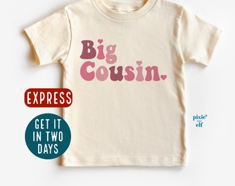 Big cousin shirt, retro cousin tee, promoted to big cousin, pregnancy announcement, niece nephew shirt,