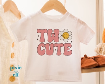 Two cute birthday shirt for girls, Second birthday outfit, gift for second birthday,  flower birthday shirt for toddler