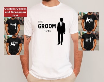 Custom Groom and groomsmen party t shirt, personalised bachelor group shirt, wedding photoshoots, Groom to be shirt, groom silhouette tee