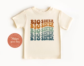 Big Sister retro T shirt, promoted to big sister tee, soon to be a big sister, pregnancy announcement shirt, vintage sister t shirt