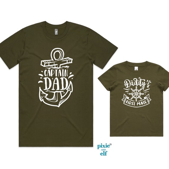 T-shirt Matching Set Père/mère Captain First Mate - Blanc, Coton, Taille 2XL