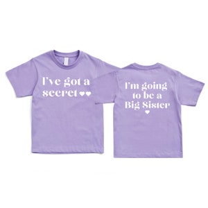 I’m going to be a big sister shirt, I’ve got a secret sister shirt, girls promoted to big sister tee, pregnancy announcement kids shirt