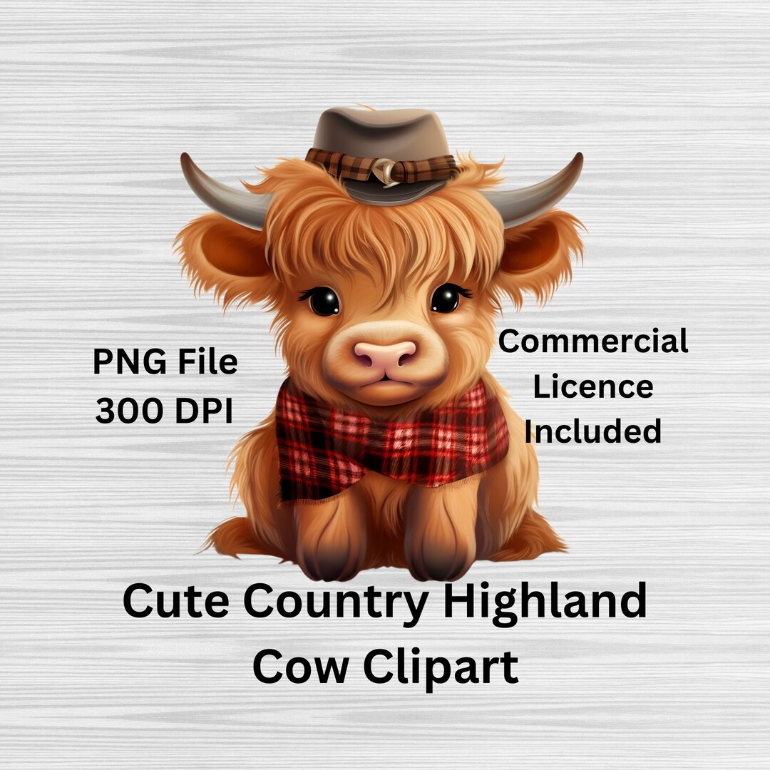 Watercolor Highland Cow Clipart – Baby Cow PNG (digital Download) - Etsy
