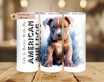 Wrap beker American Bulldog: sublimatieontwerp (digitale download)