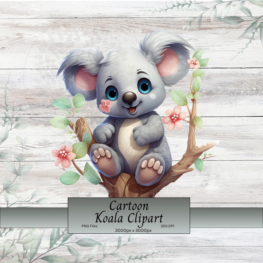 Koala Clipart, Cartoon Animal Illustration (digital Download - Etsy