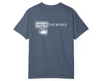 Camiseta Unsub the World Comfort Colors – Romanos 12:2, Camiseta con diseño cristiano