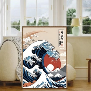Katsushika Hokusai Poster, The Great Wave Japanese Wall Art, Yayoi Kusama Print, Hokusai Print as Japanese Poster, Japandi Poster