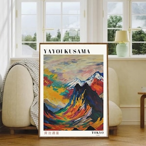 Yayoi Kusama Poster, Yayoi Kusama, Wave Print, Japandi Wall Art, Yayoi Kusama Print, Japanese Wall Art, Digital Download