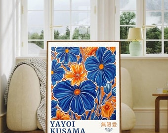 Yayoi Kusama Floral Art Print: Japandi Decor (Digital Download)