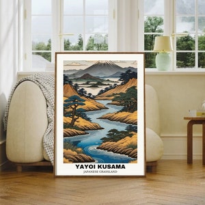 Yayoi Kusama Japanese Grasslands Poster, Yayoi Kusama Poster, Japandi Wall Art, Japanese Wall Art, Digital Download, Poster Japan Art