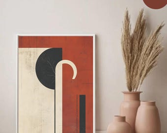 Japandi Wall Art Set: Mid-Century Modern Abstract Prints (Digital Download