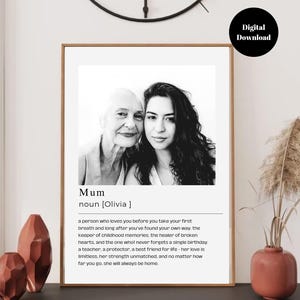 Personalized Mum Definition Photo Print: Custom Quote Gift (Digital Download)