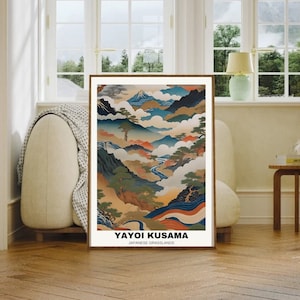 Yayoi Kusama Japanese Grasslands Poster, Yayoi Kusama Poster, Japandi Wall Art, Japanese Wall Art, Digital Download, Poster Japan Art