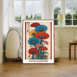 Yayoi Kusama Poster-Flowers, Yayoi Kusama Print, Yayoi Kusama Digital Download, Japanese Wall Art, Exhibition Poster, Digital Download