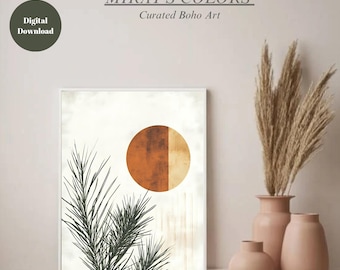 Boho Druck: Abstrakte Erdfarben Wandkunst (Digitaler Download