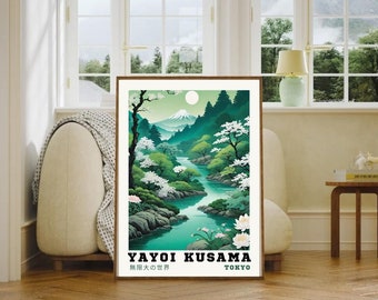 Japanese Garden Art Print, Modern Minimalist Japanese Poster, Boho Neutral Wall Decor
