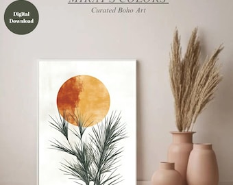 Boho Druck: Abstrakte Erdfarben Wandkunst (Digitaler Download