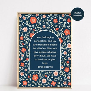 Brené Brown Authenticity Quote Print: Therapy Office Decor (Digital Download