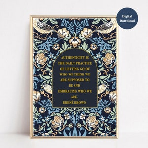 Brené Brown Authenticity Quote Poster: Inspirational Wall Art (Digital Download)