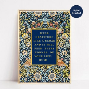 Rumi Quote Art Print: William Morris Vintage Pattern (Digital Download)