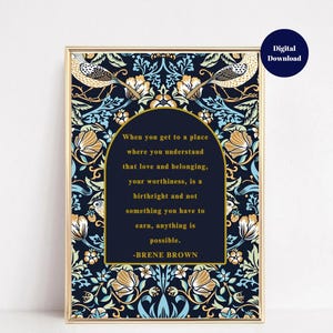 Brene Brown Authenticity Quote Art Print: Therapy Office Decor (PDF & JPG Digital Files)
