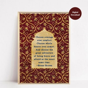 Brene Brown Printable Quote – Authenticity Wall Art for Home Office Decor