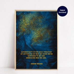 Brene Brown Authenticity Quote Print: Therapy Office Wall Art (Digital Download)