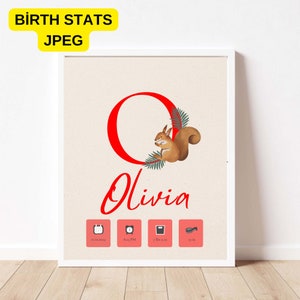 New Baby Personalised Gift for Baby Birth Stats Print Keepsake Print Gift For New Baby Custom Gift Print Printable Newborn Gift