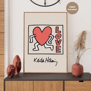 Keith Haring Love Print: Pop Art Exhibition Poster (Digital Download)