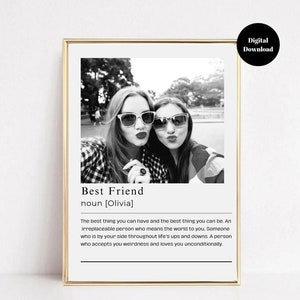 Personalised Best Friend Definition Print, Custom Friendship Gift, Bestie Wall Art, Custom Photo for Best Friend, Custom Friend Gift Idea