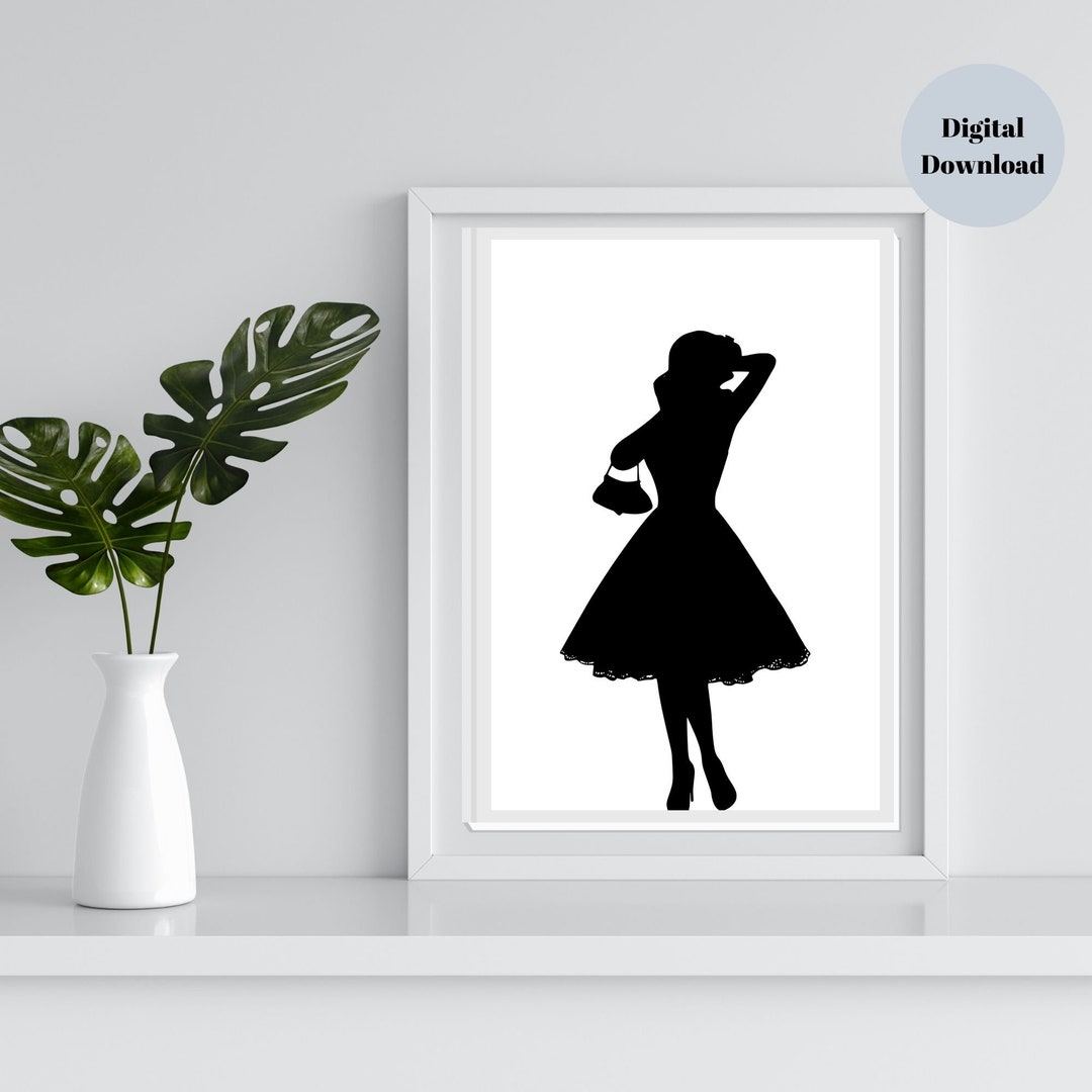 Woman Silhouette Art, Abstract Printable Wall Art Painting Downloadable