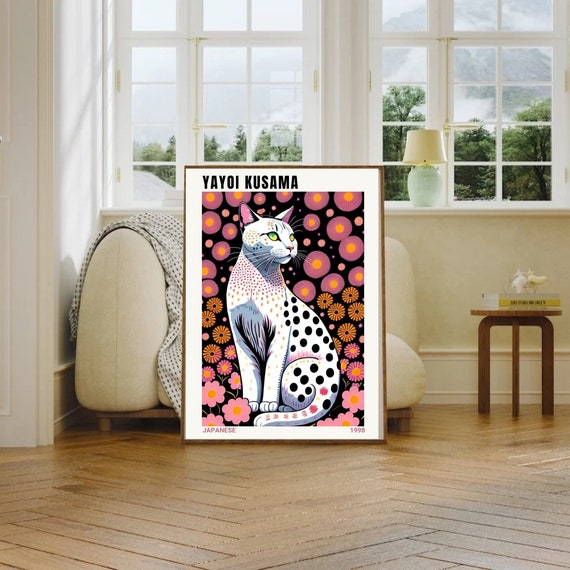 Yayoi Kusama Cat Print: Japanese Wall Art (Digital Download)