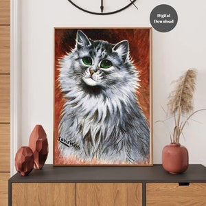 Louis Wain Cat Print: Funny Animal Wall Art (Digital Download)