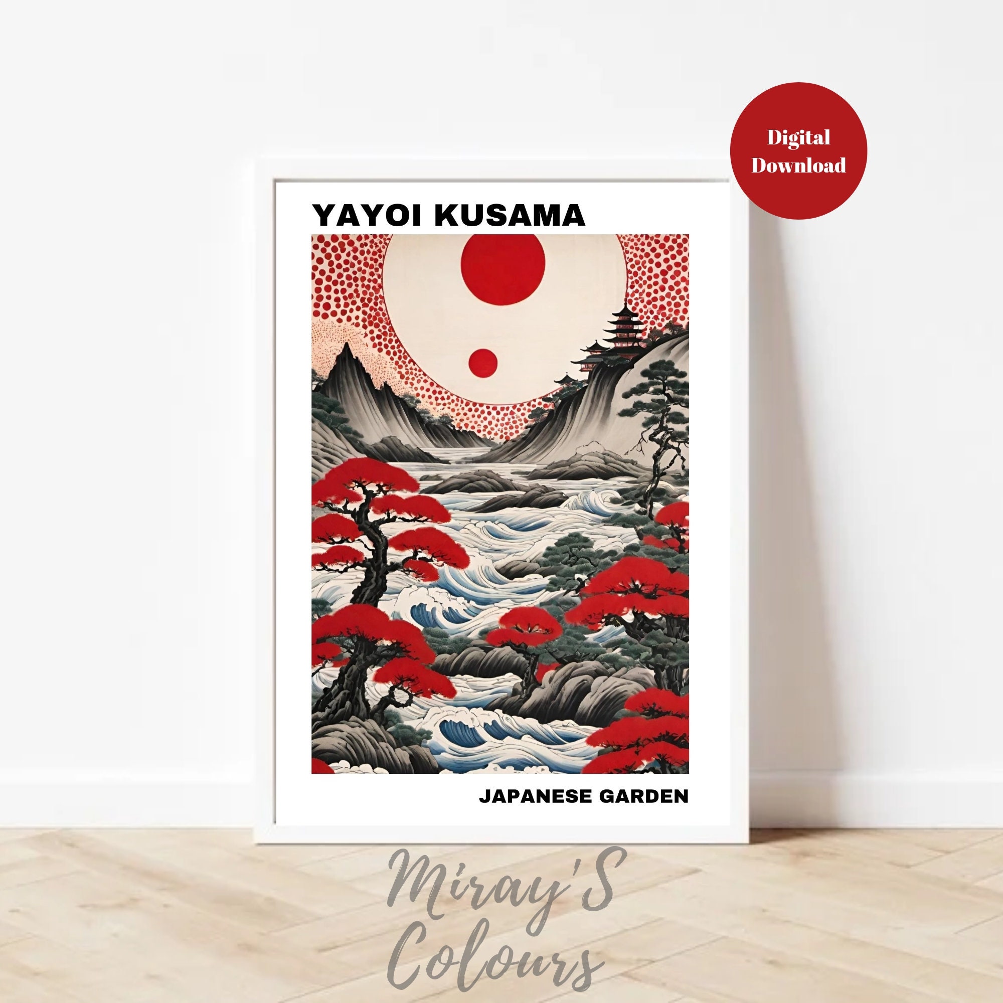 Yayoi Kusama Japanese Garden Poster, Yayoi Kusama Poster