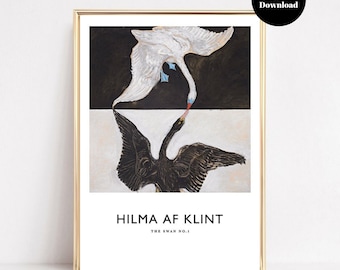 Hilma Af Klint Druck Digitaler Download | Klint Schwan No.1 Abstrakte druckbare Wandkunst| Minimalistisches Ausstellungsposter| Moderne Galerie Wanddekoration
